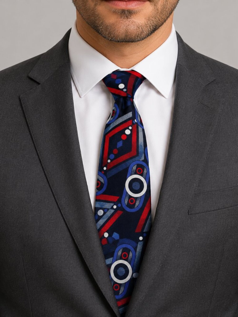 Botany 500 Abstract Art Necktie USA Made Retro Statement Vintage Core Preppy Y2K